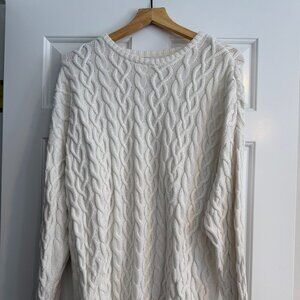 nuuds Cream Cable Knit Crewneck Sweater
